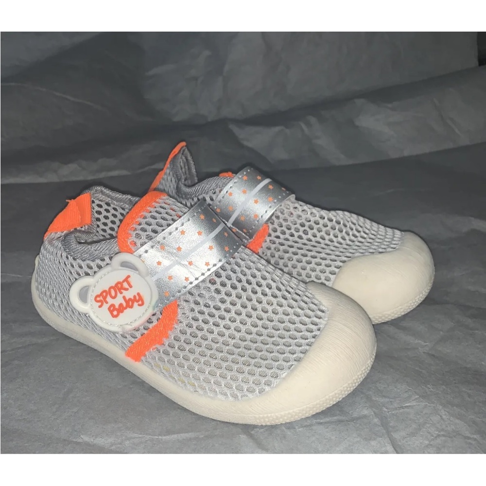 8 for $25🎱 Toddler Baby Girls Boy  Water Shoes Mesh Size 10 Euro 24 Gray Orange